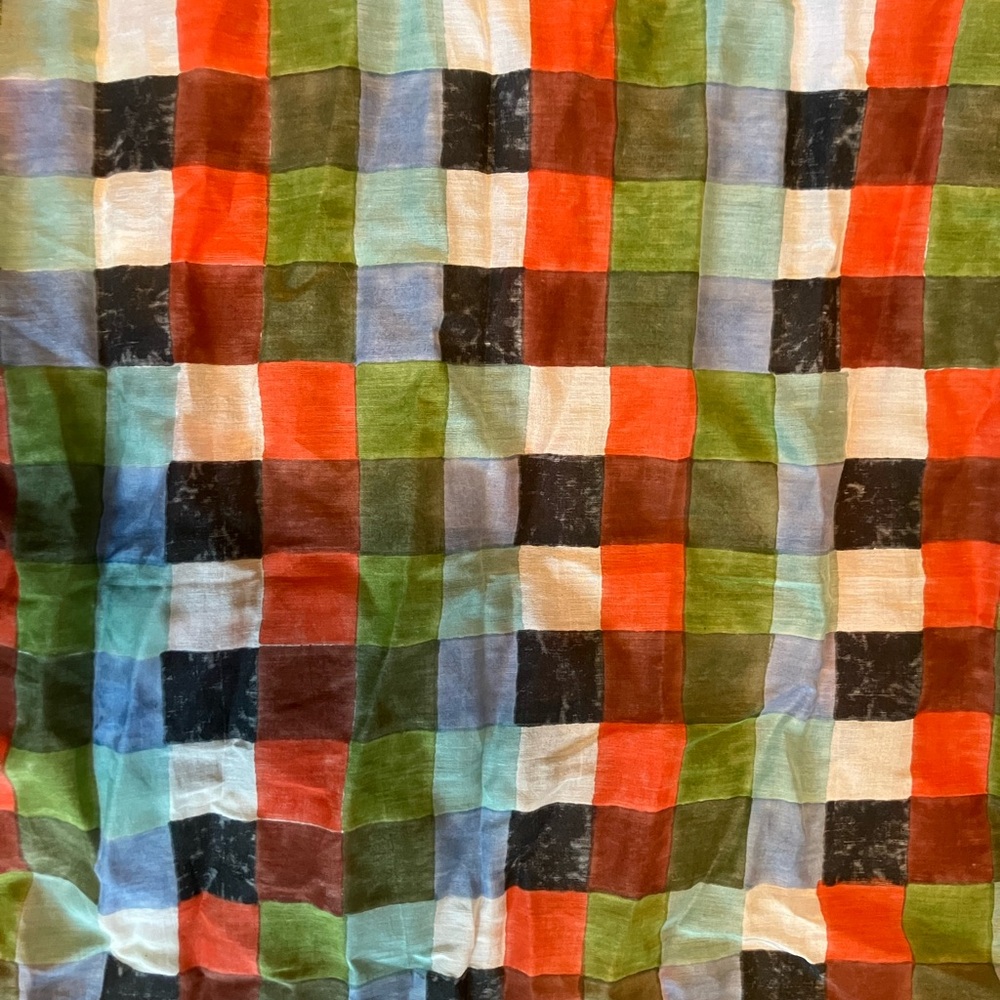 Block shop Textiles long Colorful Checkered Scarf